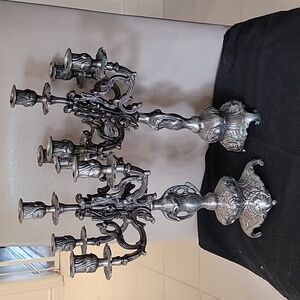 Pewter candle holers